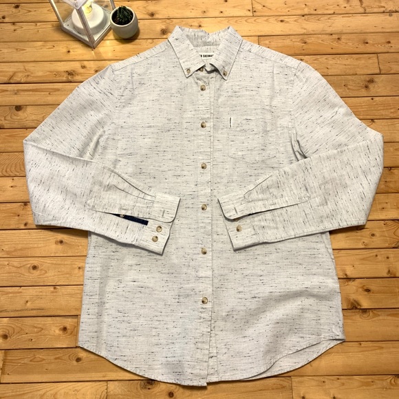 Ben Sherman Cream Speckled Men’s Button Up Shirt - Picture 1 of 6